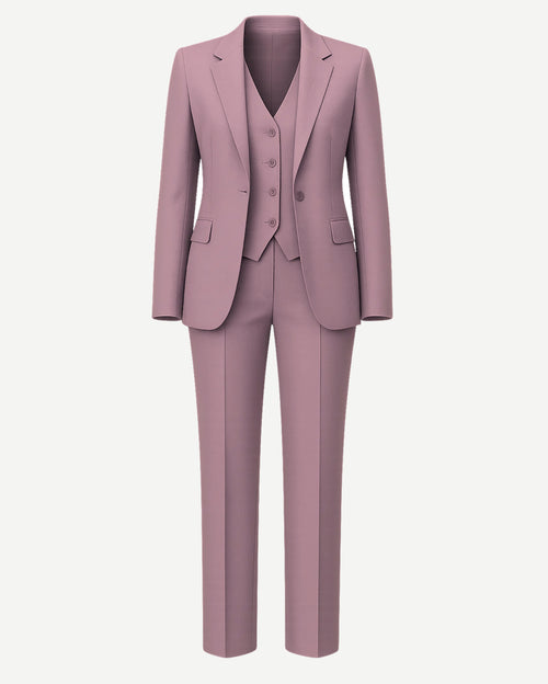 Women's Pink Loro Piana Three Piece Tapered Pants Suit