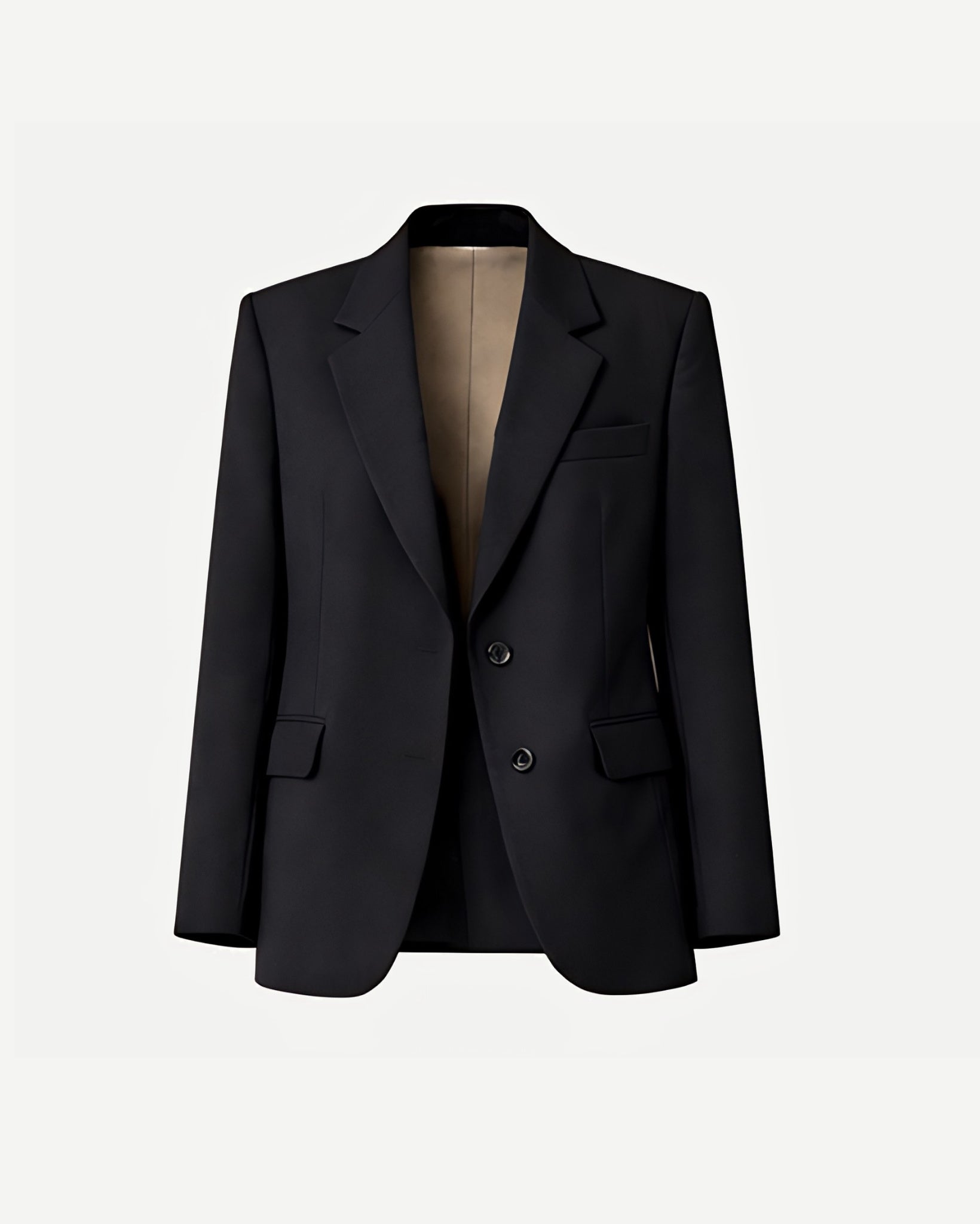 Women's Wearhouse | Black Oversized Wedding Jacket featuring a relaxed fit with structured shoulders, classic notch lapels, two-button closure, and flap pockets for elegant formal wear.