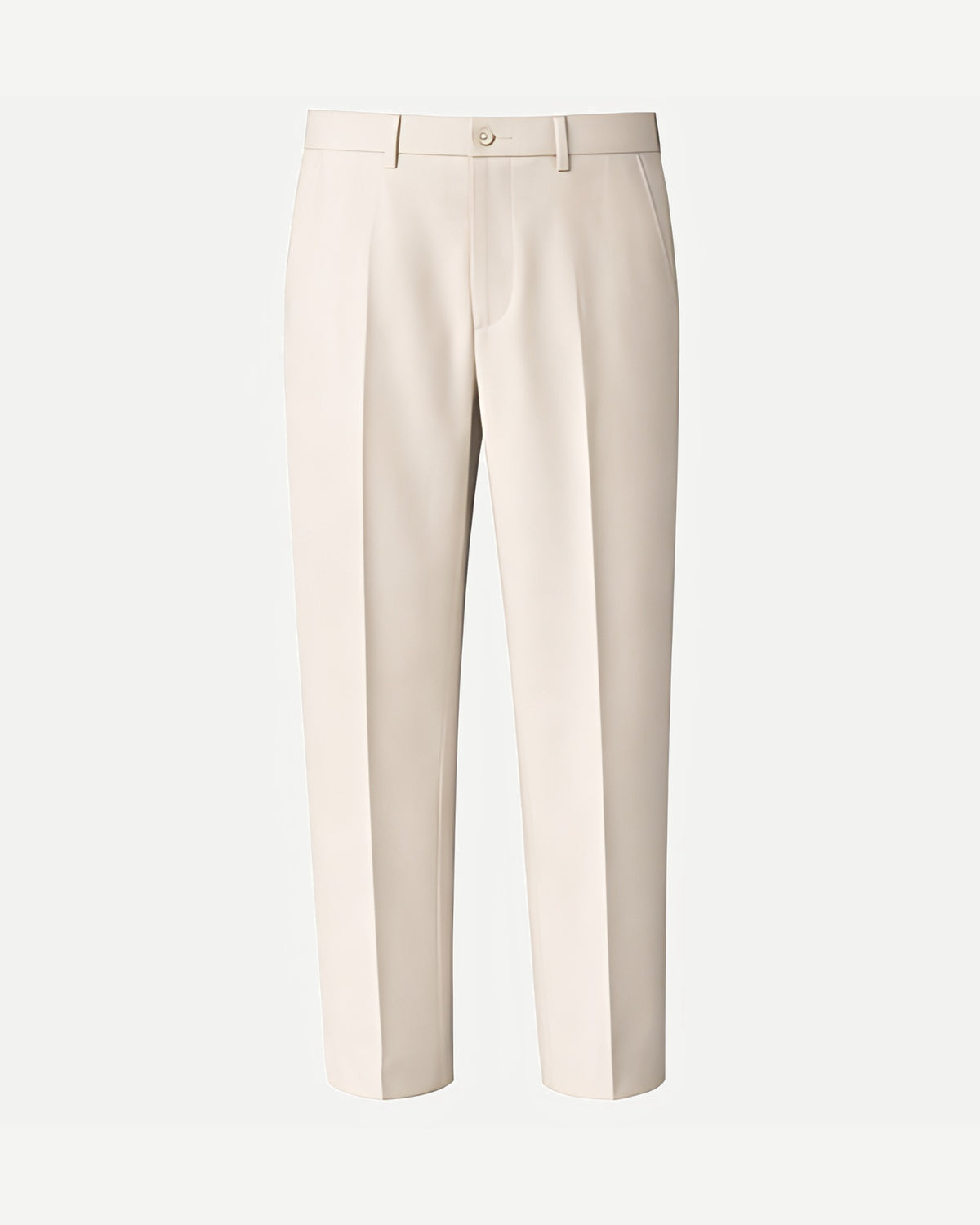 Women's Wearhouse | Oversized Cream Suit Pant in a soft cream fabric, featuring a relaxed fit with a mid-rise waist, belt loops, front pleats, and a tailored straight-leg silhouette for refined formalwear.