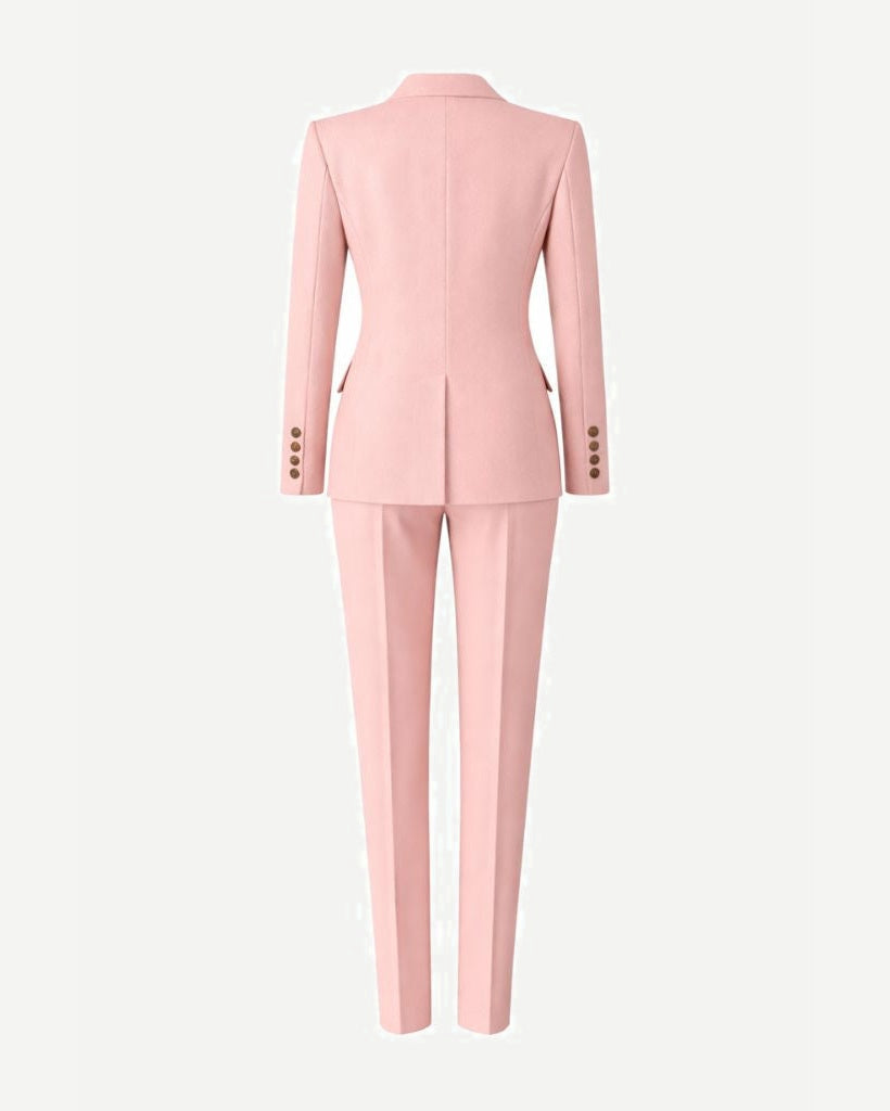 Tailory blush pink slim-leg tailored trousers front view